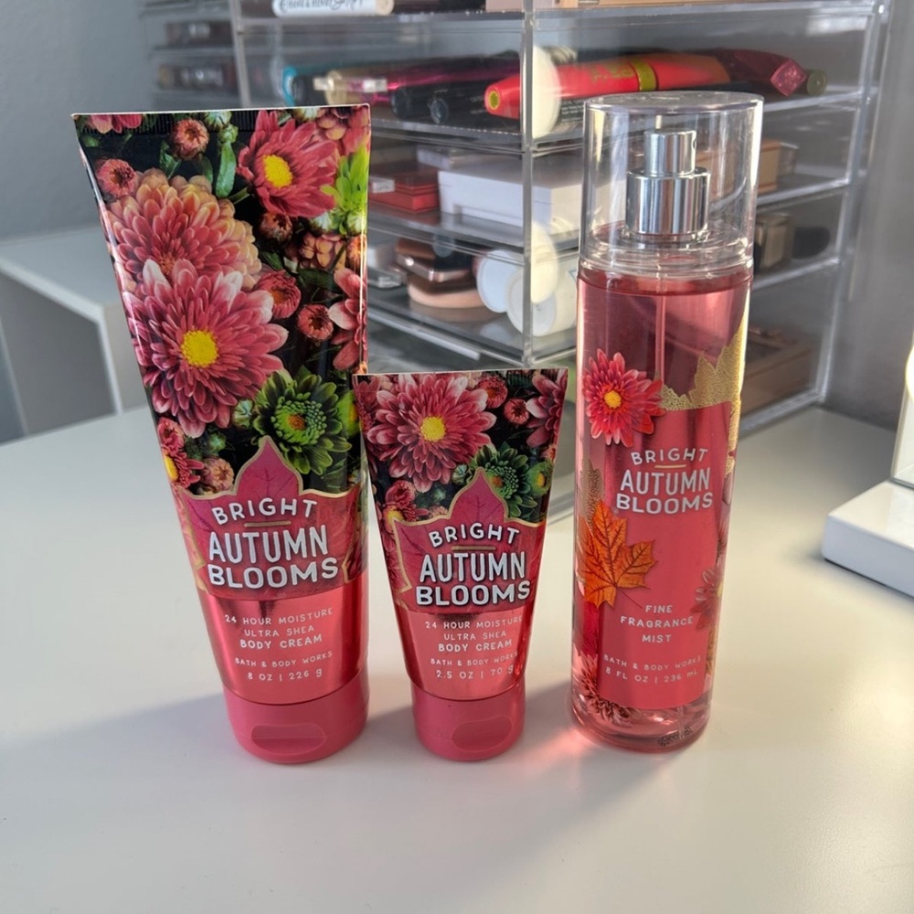 Rare Bath and Body Works bright autumn blooms bundle